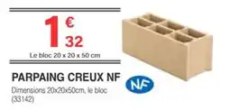 Chretien Matériaux PARPAING CREUX NF offre