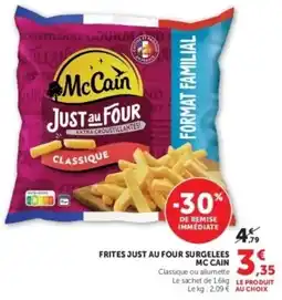 Hyper U McCain Frites Just au Four offre