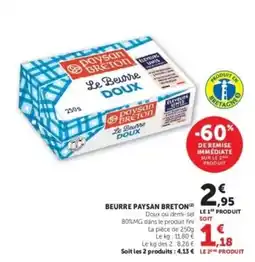 Hyper U Paysan Breton Le Beurre Doux offre
