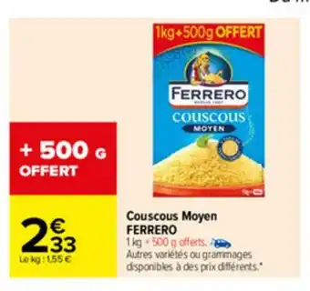 Carrefour Couscous Moyen offre