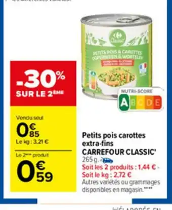 Carrefour Petits Pois Carottes Extra-Fins offre