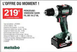 Chretien Matériaux metabo PERCEUSE-VISSEUSE SANS FIL BS 18 LT BL offre