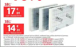Chretien Matériaux idelco Panneau de mousse polyuréthane offre