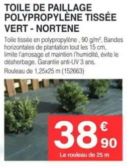 Chretien Matériaux NORTENE Toile de paillage polypropylène tissée vert offre