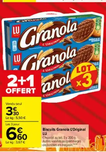 Carrefour Biscuits Granola L'Original offre