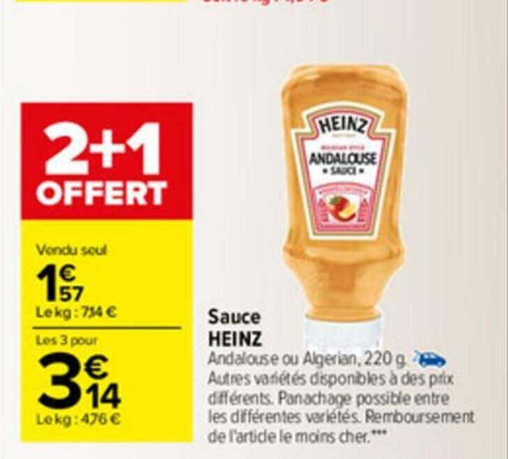 Promo Sauce Heinz chez Carrefour