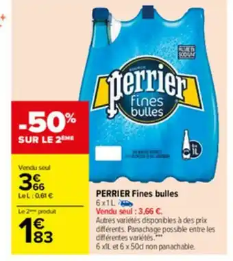 Carrefour Perrier Fines Bulles offre