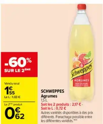 Carrefour Schweppes Agrumes offre
