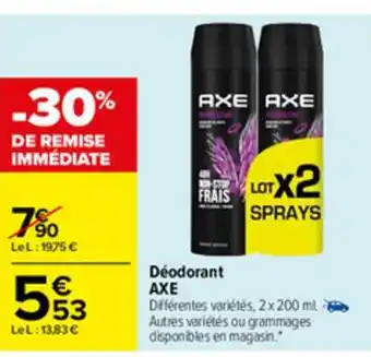 Carrefour Déodorant Axe offre