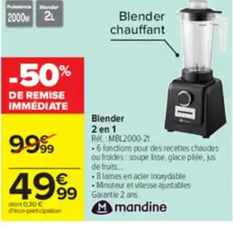 Carrefour Blender 2 en 1 offre