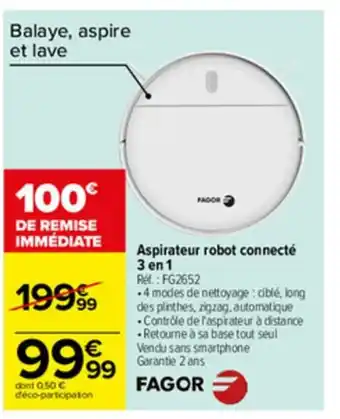 Carrefour Aspirateur Robot Connecté offre