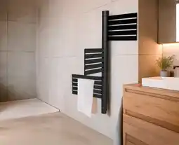 Brico Dépôt Sèche-serviettes pivotant noir 500w offre