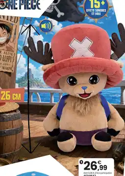 JouéClub One piece peluche parlante chopper 26 cm offre