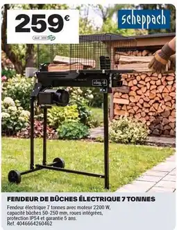 Brico Dépôt Scheppach - feindeur de buches électrique 7 tonnes offre