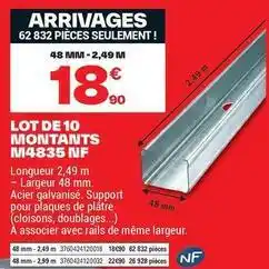 Brico Dépôt Lot de 10 montants m4835 nf offre