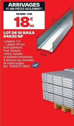 Brico Dépôt Lot de 10 rails r4830 inf offre