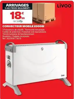Brico Dépôt Livoo - convecteur mobile 2000w offre