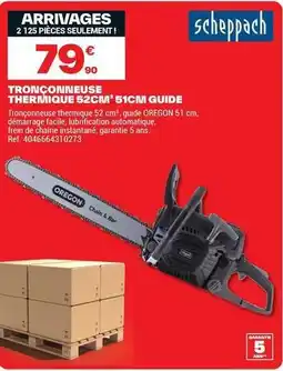 Brico Dépôt Scheppach - tronçonneuse thermique 52chi 51cmi guide offre