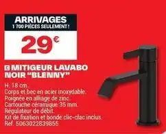 Brico Dépôt Mitigeur lavabo noir offre