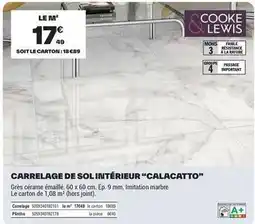 Brico Dépôt Carrelage de sol intérieur calacatto offre