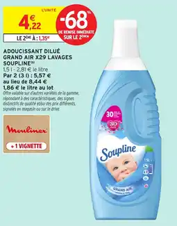 Intermarché Express Soupline Adoucissant Dilué Grand Air offre