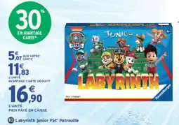 Intermarché Express Ravensburger Labyrinth junior Pat' Patrouille offre