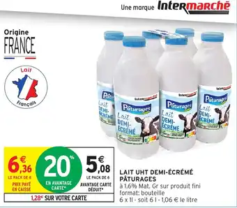 Pâturages Lait demi-écrémé