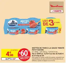 Intermarché Express Petit Navire Miettes de thon offre