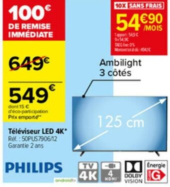 Carrefour Téléviseur LED 4K" offre