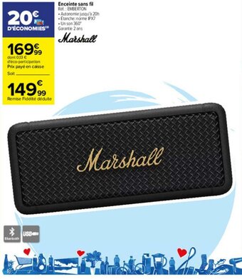 Carrefour Enceinte sans fil offre