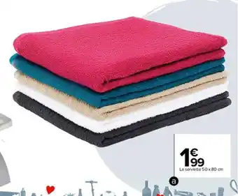 Carrefour Linge de toilette "Unie" offre
