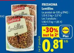 Lidl Freshona Lentilles offre
