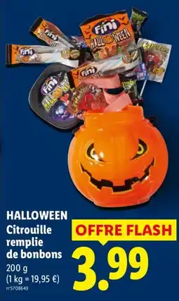 Lidl Fini Citrouille remplie de bonbons offre