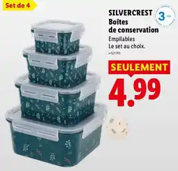 Lidl SILVERCREST Boîtes de conservation offre