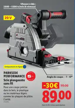 Lidl PARKSIDE Scie plongeante sans fil offre