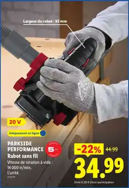 Lidl PARKSIDE Rabot sans fil offre