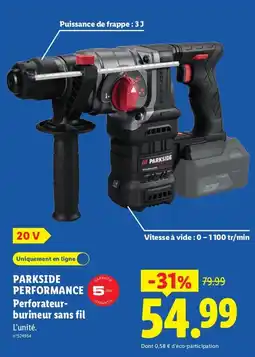 Lidl PARKSIDE Perforateur-burineur sans fil offre
