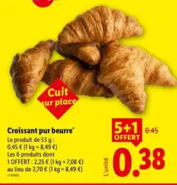 Lidl Croissant pur beurre offre