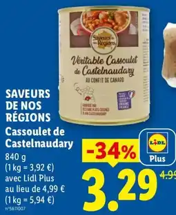 Lidl Saveurs de nos régions Cassoulet de Castelnaudary offre