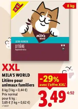 Lidl MILA'S WORLD Litière pour animaux familiers offre