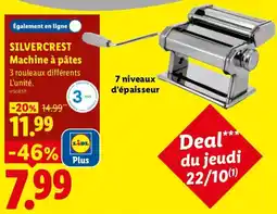 Lidl SILVERCREST Machine à pâtes offre