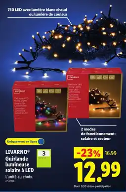 Lidl LIVARNO Guirlande lumineuse solaire à LED offre