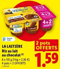 Lidl LA LAITIÈRE Riz au lait offre