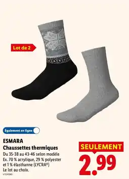 Lidl ESMARA Chaussettes thermiques offre