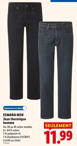 Lidl ESMARA MEN Jean thermique homme offre