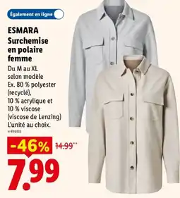 Lidl ESMARA Surchemise en polaire femme offre