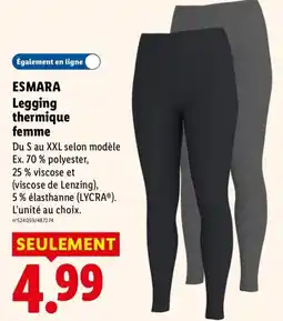 Lidl ESMARA Legging thermique femme offre