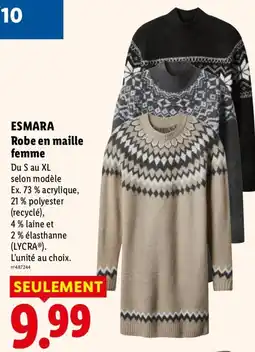 Lidl ESMARA Robe en maille femme offre