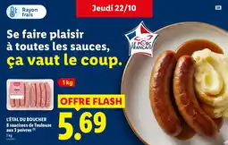 Lidl L'ÉTAL DU BOUCHER saucisses de Toulouse offre