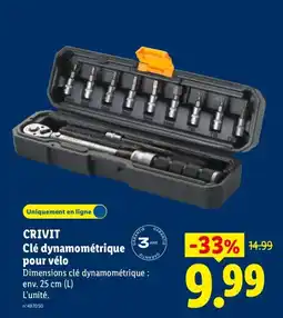 Lidl CRIVIT Clé dynamométrique pour vélo offre